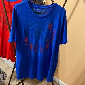 Mens express blue graphic tshirt size XL